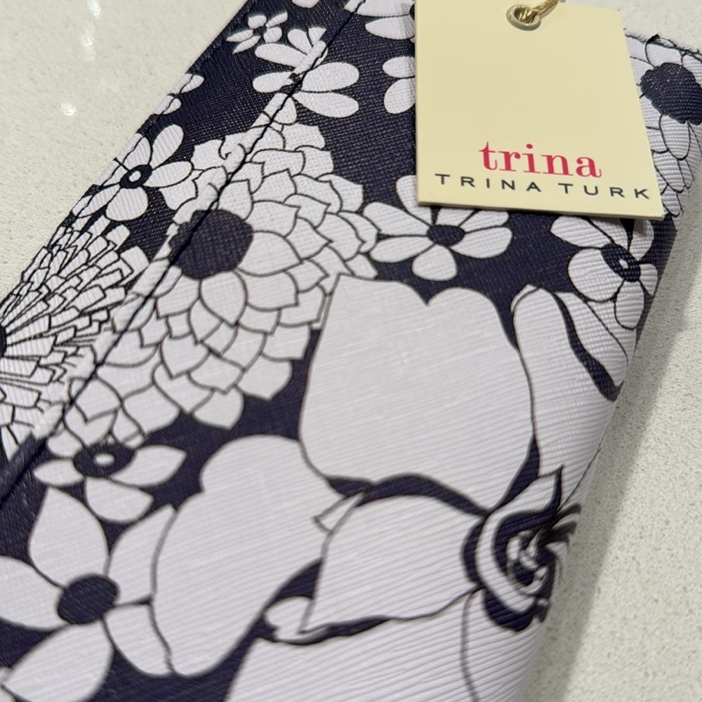 Trina Turk Navy Blue & White Floral Wallet- NWT